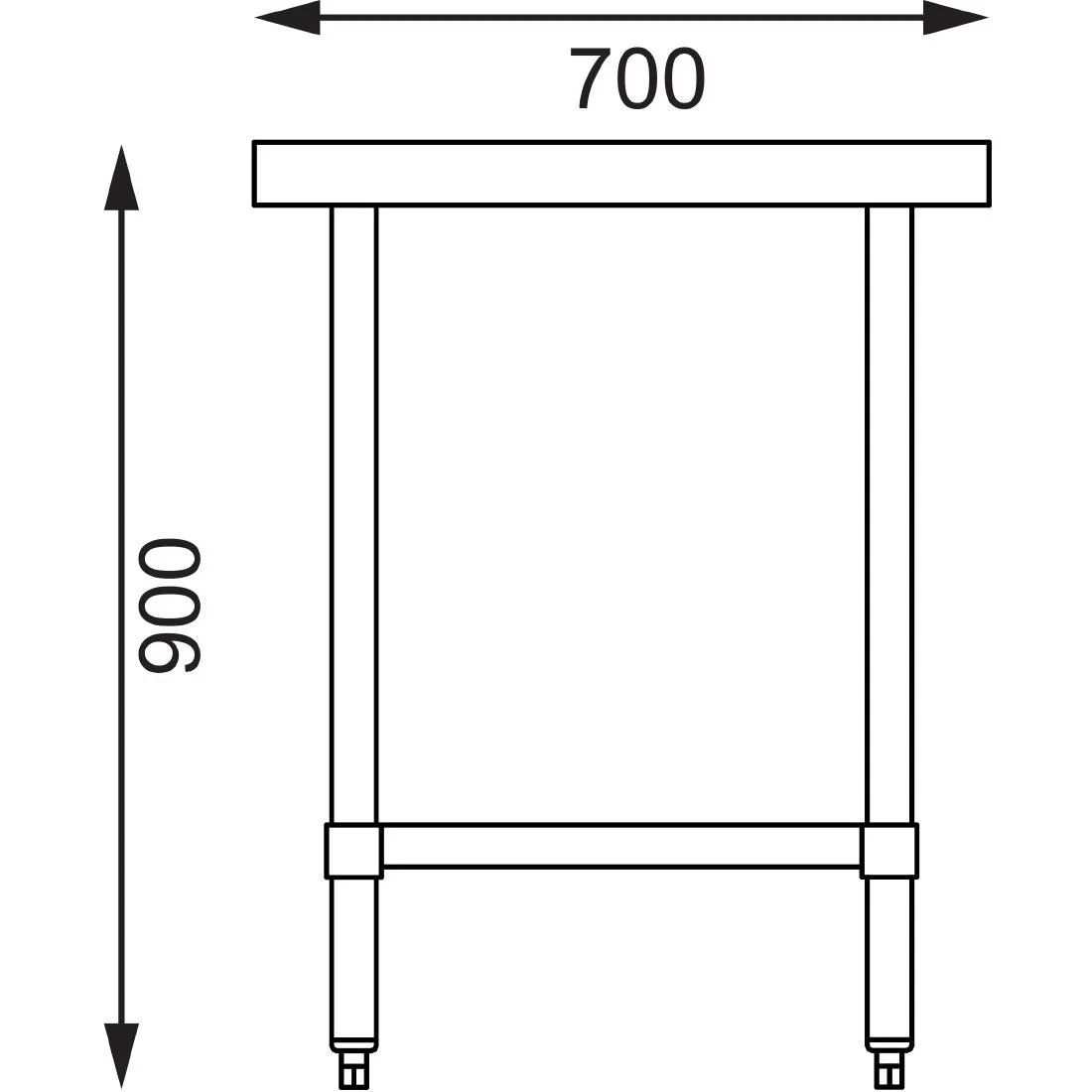 Vogue Stainless Steel Prep Table 1800mm