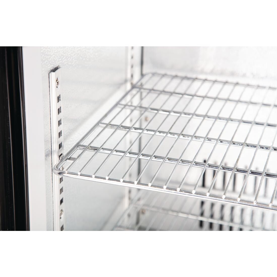 Polar Back Bar Cooler with Hinged Doors in Black 208Ltr