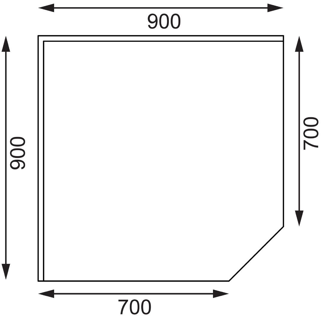 Vogue Stainless Steel Corner Table 700mm