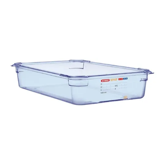 Araven ABS Food Storage Container Blue GN 1/1 100mm