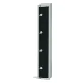 Elite Four Door Camlock Locker Black with Sloping Top