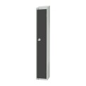 Elite Single Door Camlock Locker Graphite Grey with Sloping Top