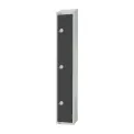 Elite Three Door Padlock Locker Graphite Grey with Sloping Top