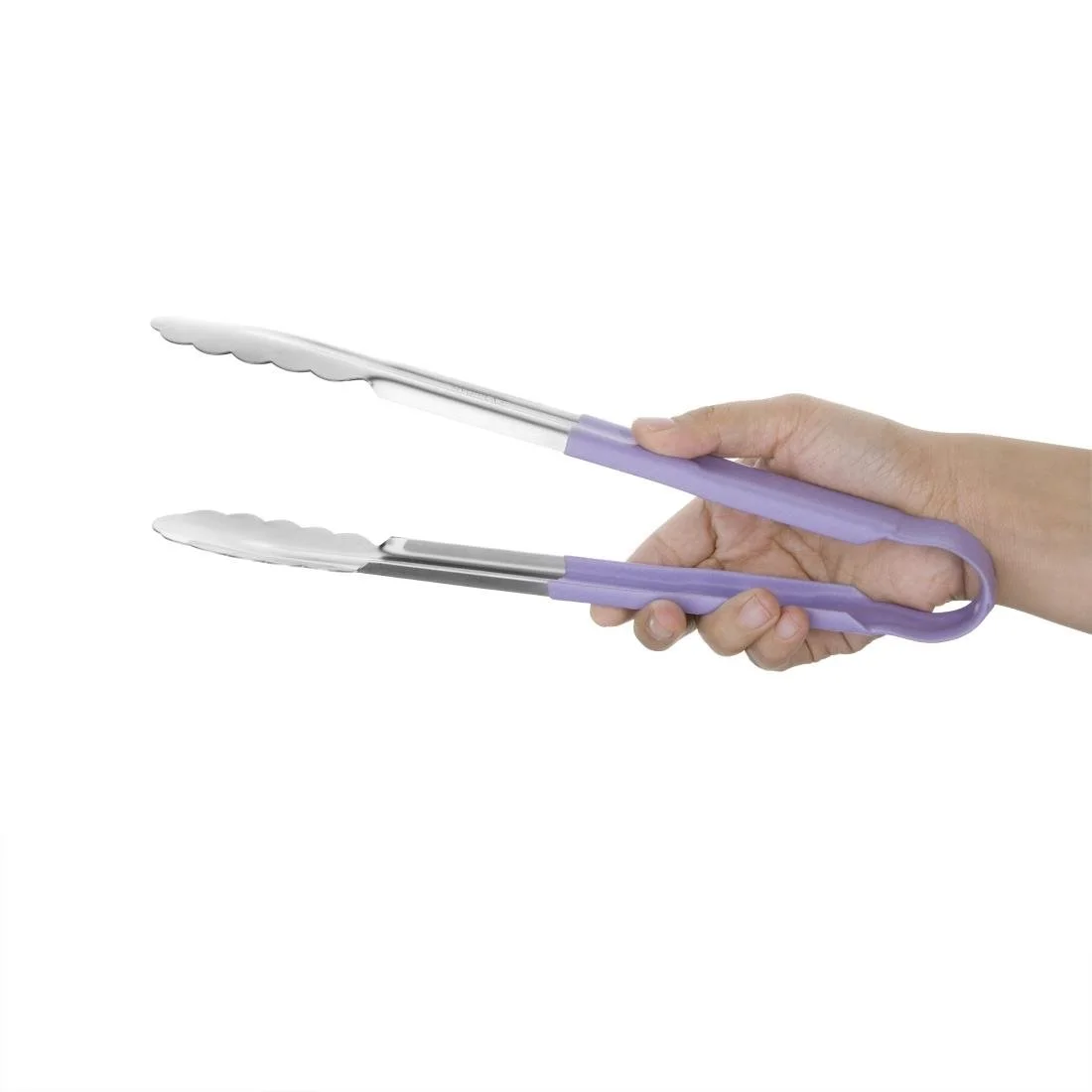Hygiplas Colour Coded Serving Tong Purple 300mm - Image 2