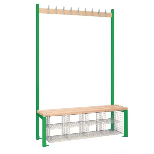 Single-Sided Island Seating with Mesh Basket Green