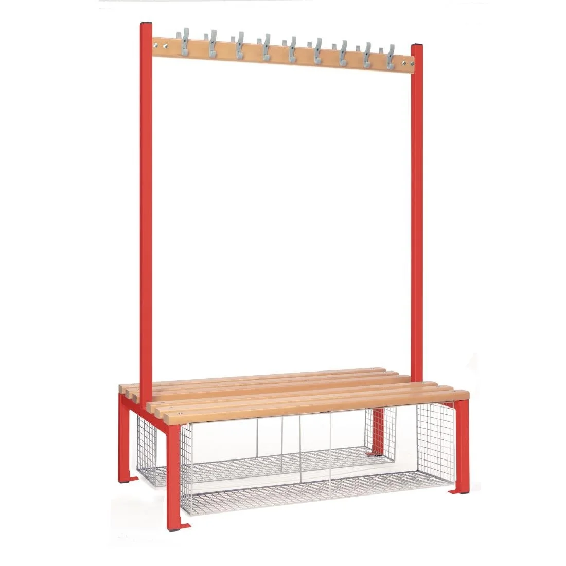Double-sided Island Seating with Mesh Tray Red