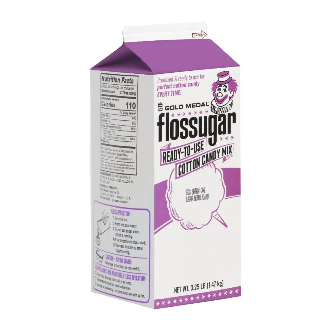 Flossugar Birthday Cake Ready to Use Cotton Candy Mix 1.47kg - Image 2