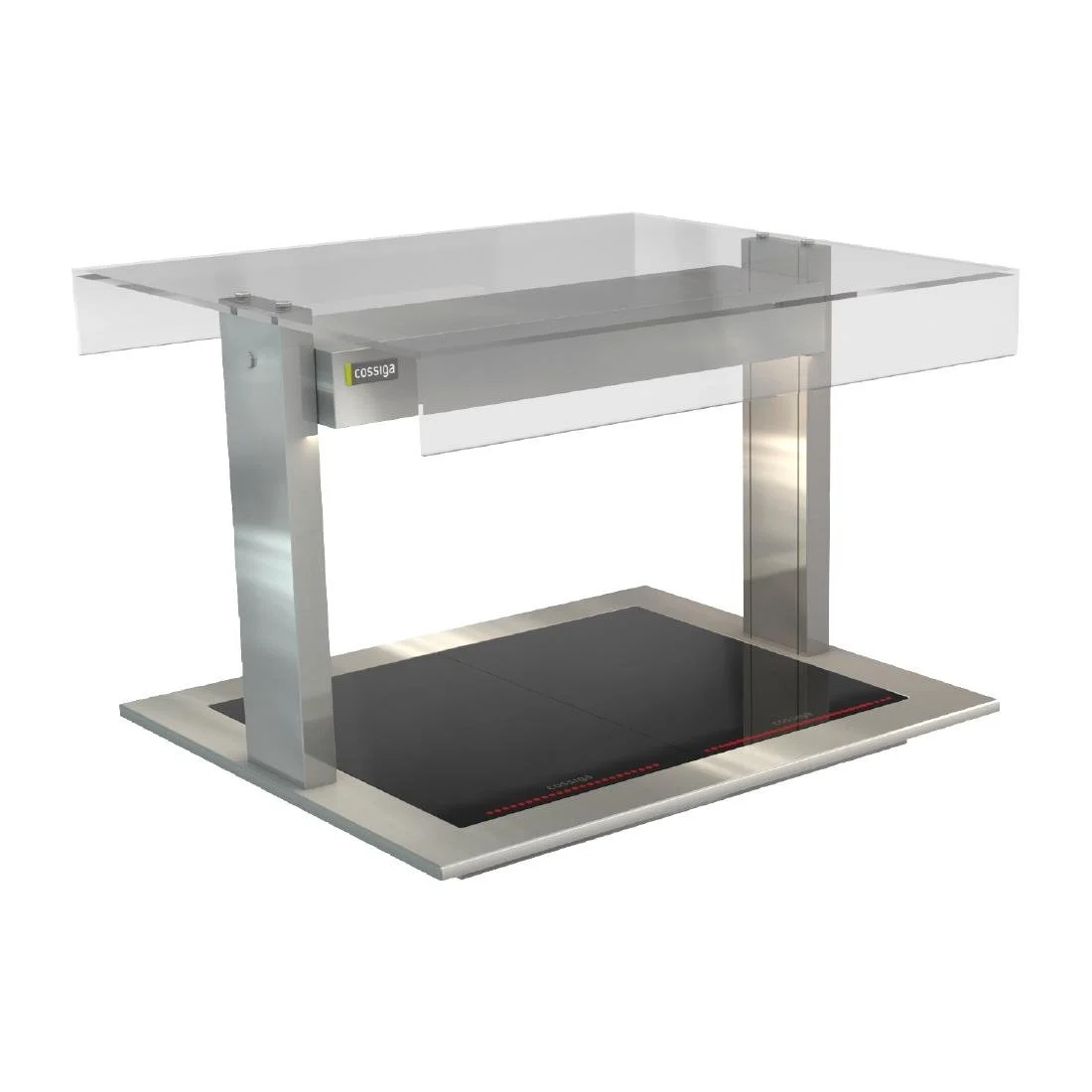 Cossiga Linear Series Drop-in Ceramic Glass Hotplate w/Flat Top Sneeze Guard