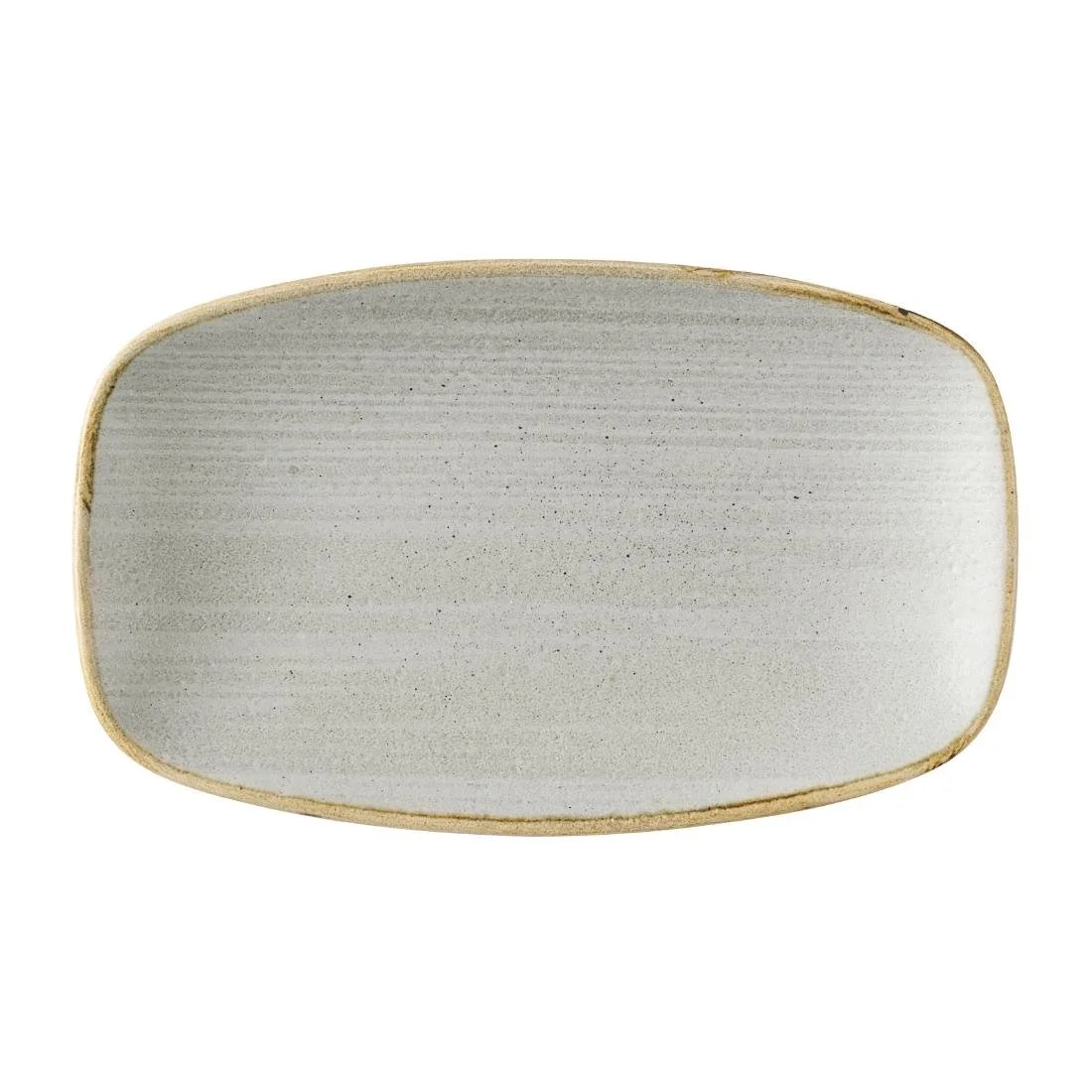 Churchill Stonecast Raw Grey Oblong Chefs Plates 180x 100mm (12 Pack) - Image 1