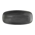 Churchill Stonecast Raw Black Chefs Oblong Plates 270 x 127mm (12 Pack) - Image 1