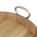 Olympia Round Tray Acacia Wood with Metal Handles 440x405x100mm - Image 4