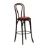 Hoop Back Bar Chair in Dark Walnut with Bison Bordeaux Seat