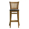 Manhattan Bar Chair in Weathered Oak with Shetland Smoke Seat - Image 1