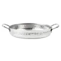 Olympia Table Presentation Handled Dish Stainless Steel Hammered 180mm - Image 1