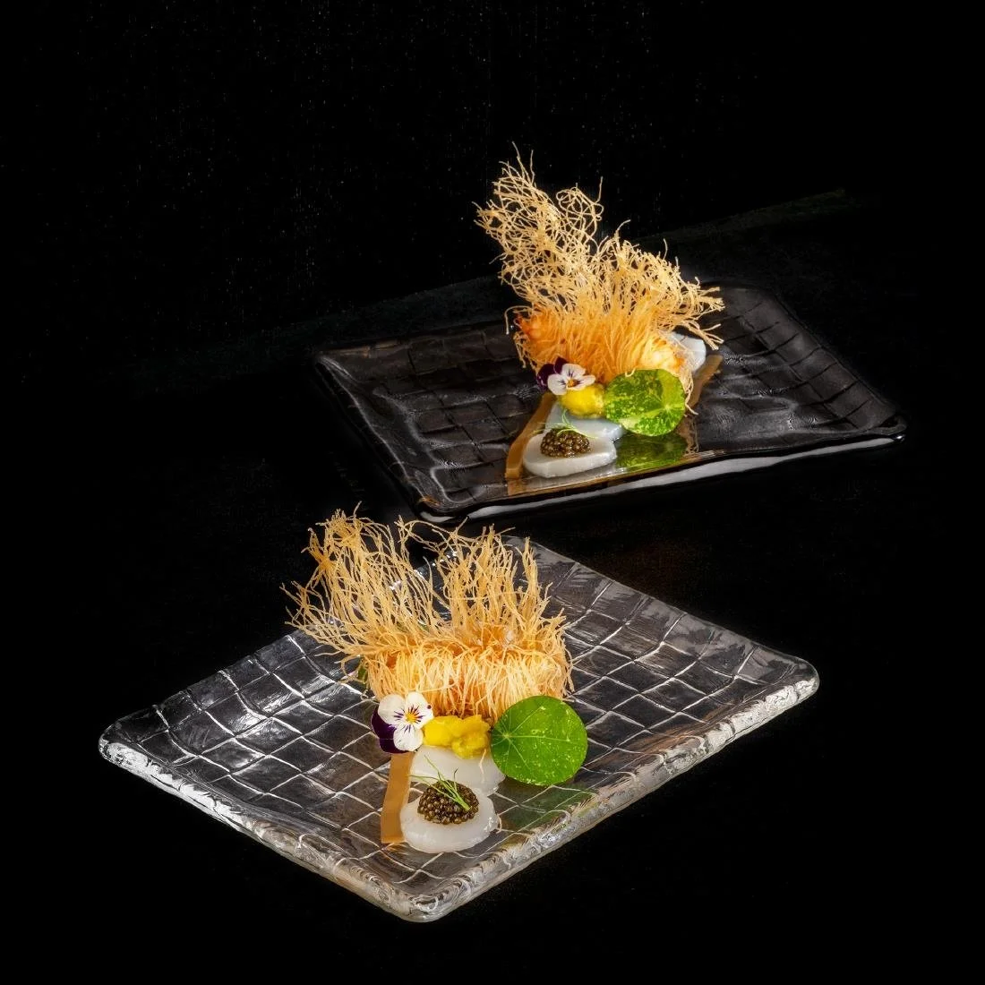 APS Takashi Sushi Board French Grey Glass 230x180mm - Image 4