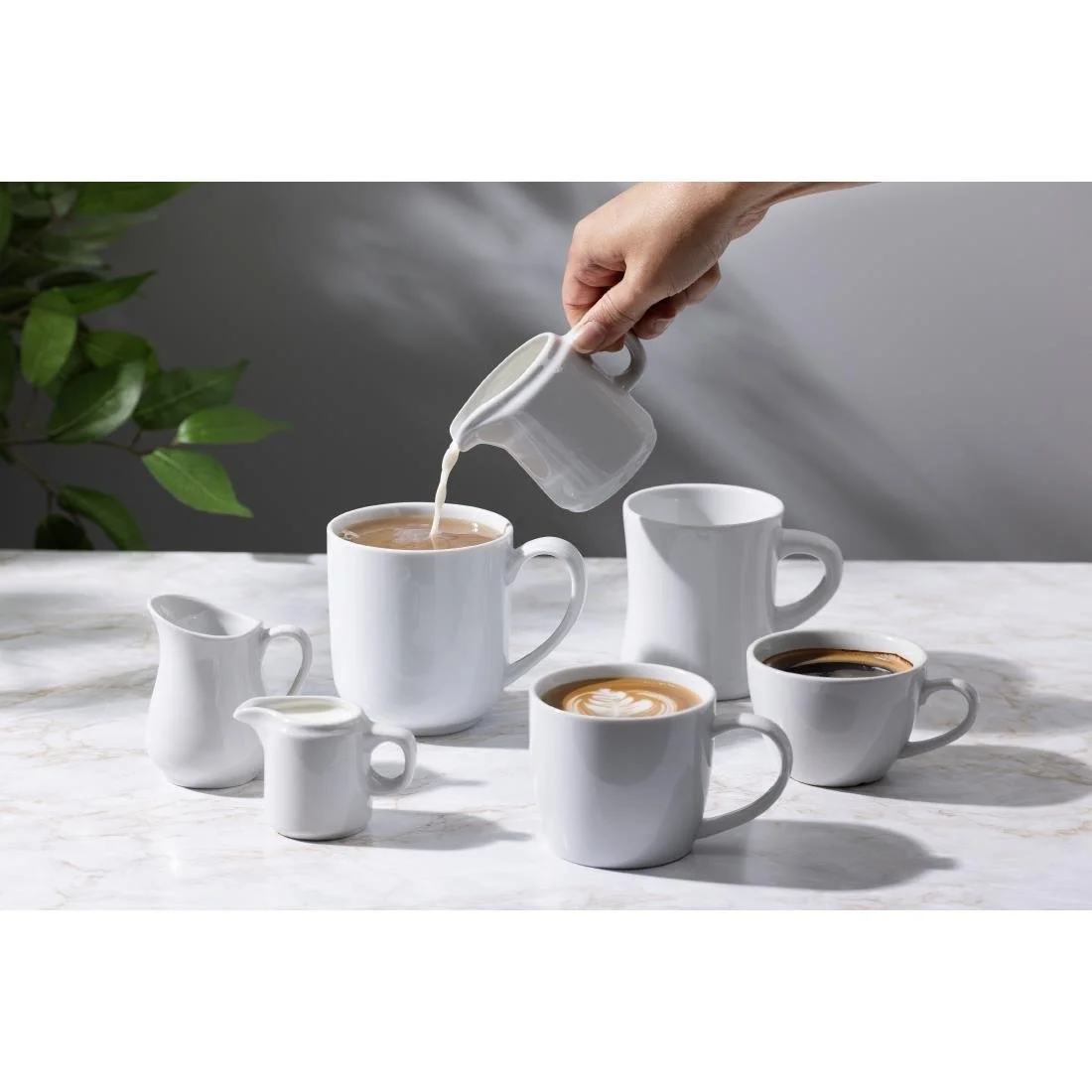 Olympia Whiteware Hollow Mugs 300ml (6 Pack) - Image 4