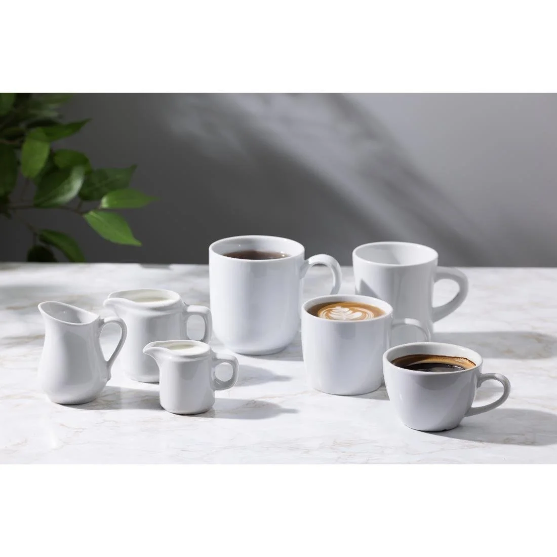 Olympia Whiteware Hollow Mugs 300ml (6 Pack) - Image 6