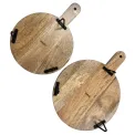 Olympia Round Handled Display Stand Mango Wood with Metal Legs 400x300x80mm - Image 3