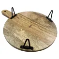 Olympia Round Handled Display Stand Mango Wood with Metal Legs 400x300x80mm - Image 5