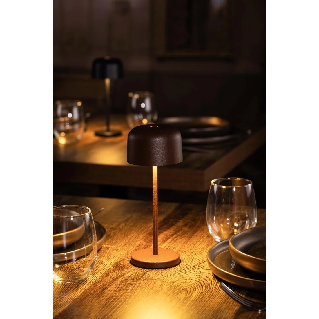 Olympia Siena Table Lamp Round Dome Chestnut 200mm - Image 7