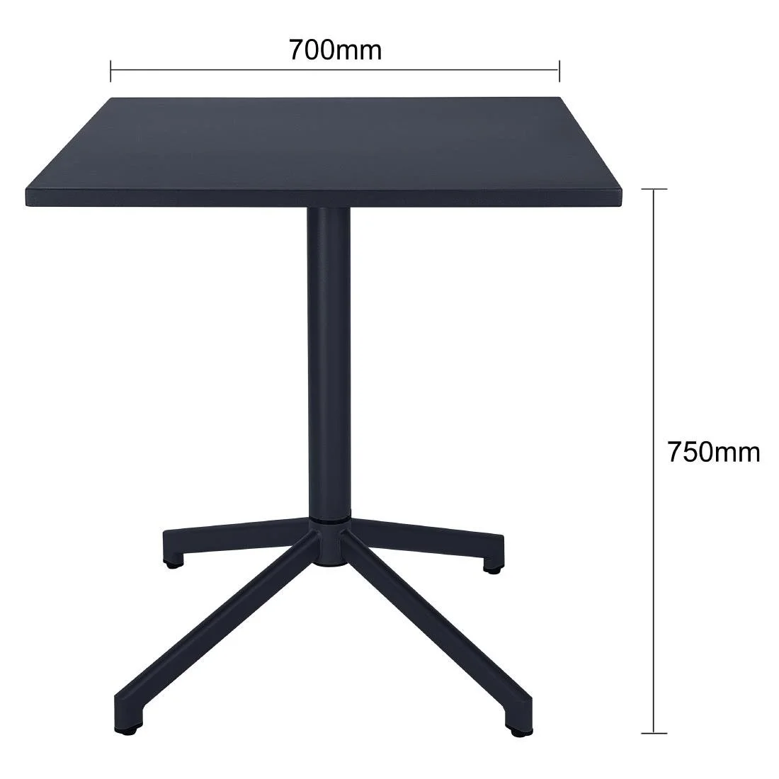 Bolero Porto Folding Table Slate Blue 700x750mm - Image 6