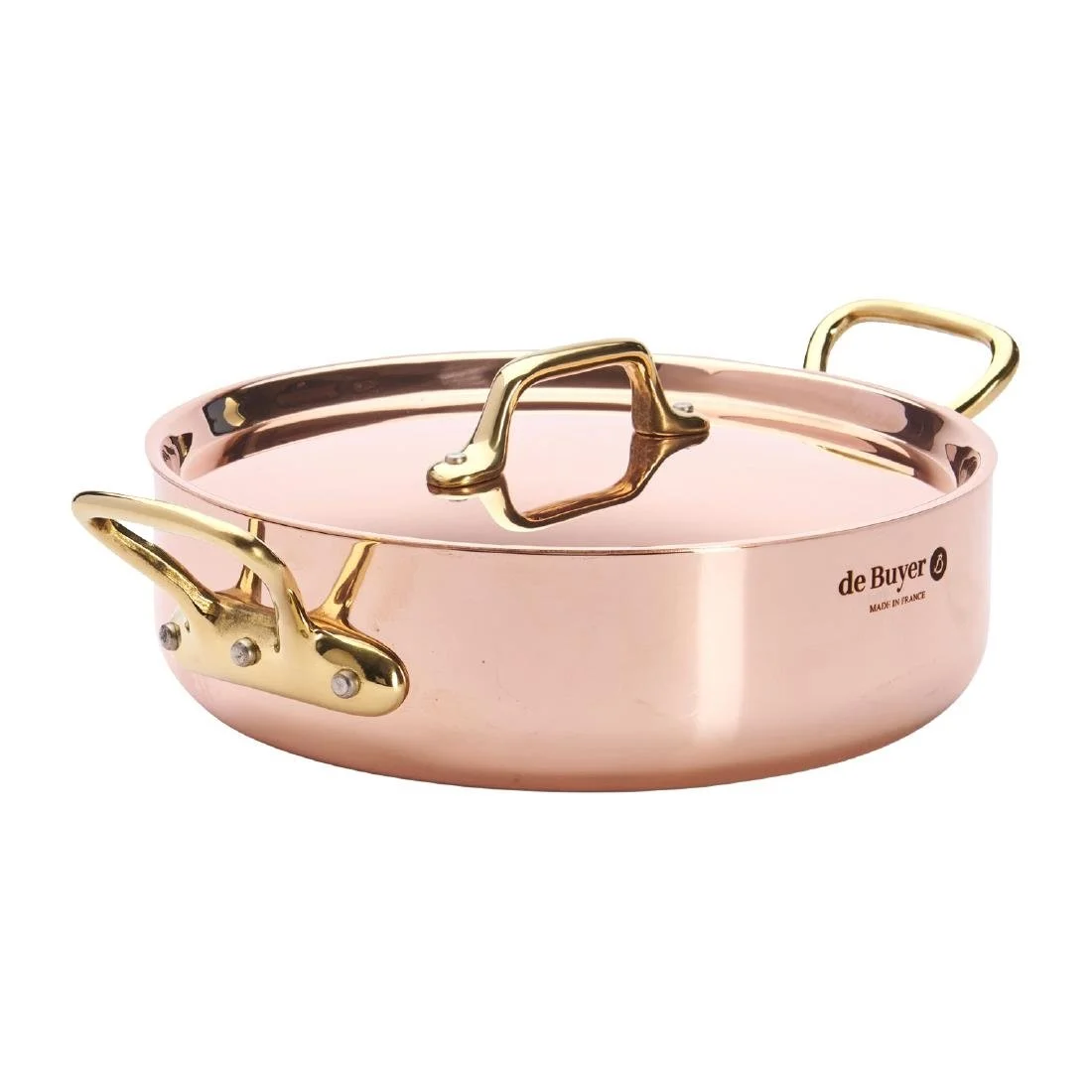 De Buyer Inocuivre Saute Pan with Lid Brass 20cm - Image 1