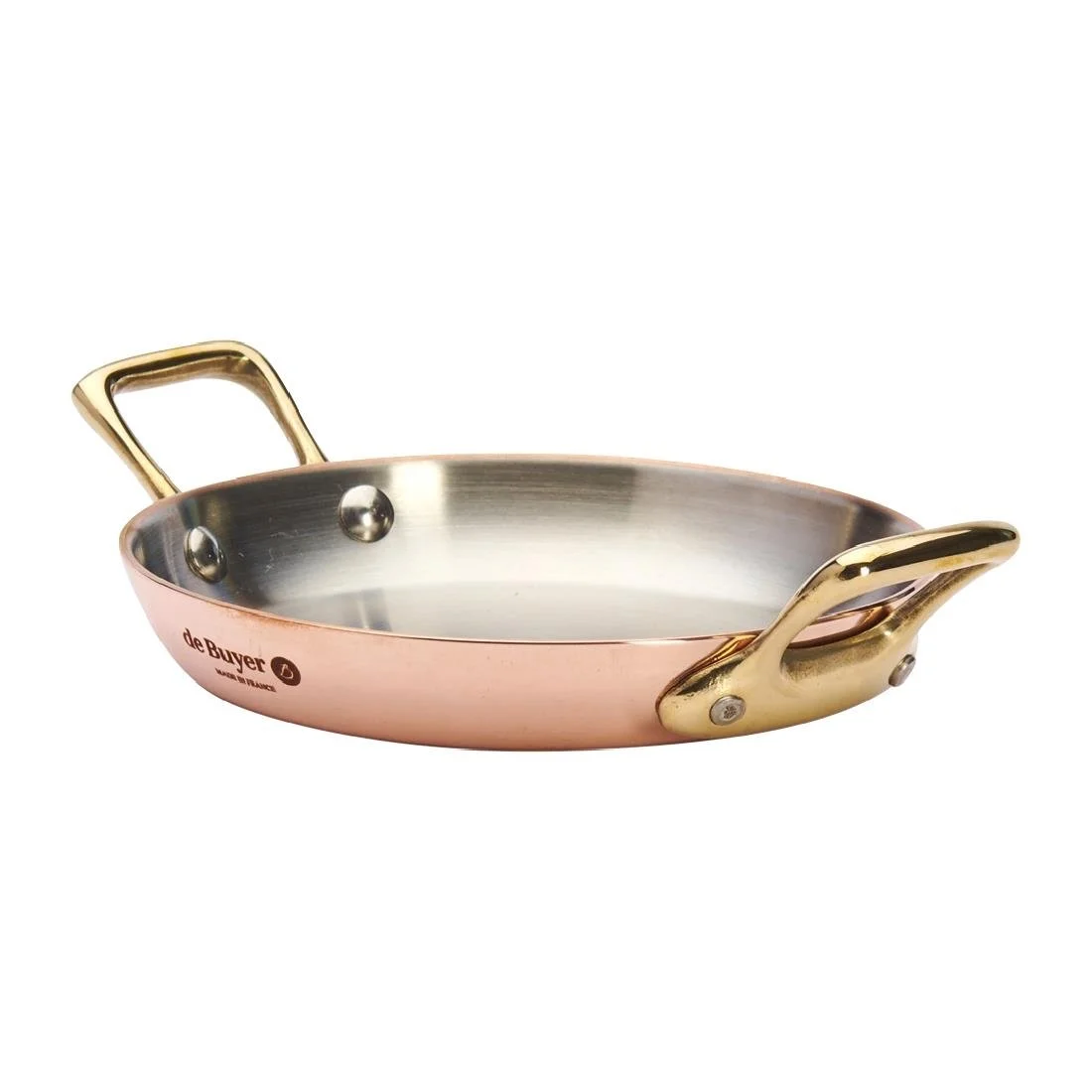 De Buyer Inocuivre Round Dish with Brass Handles 12cm - Image 7