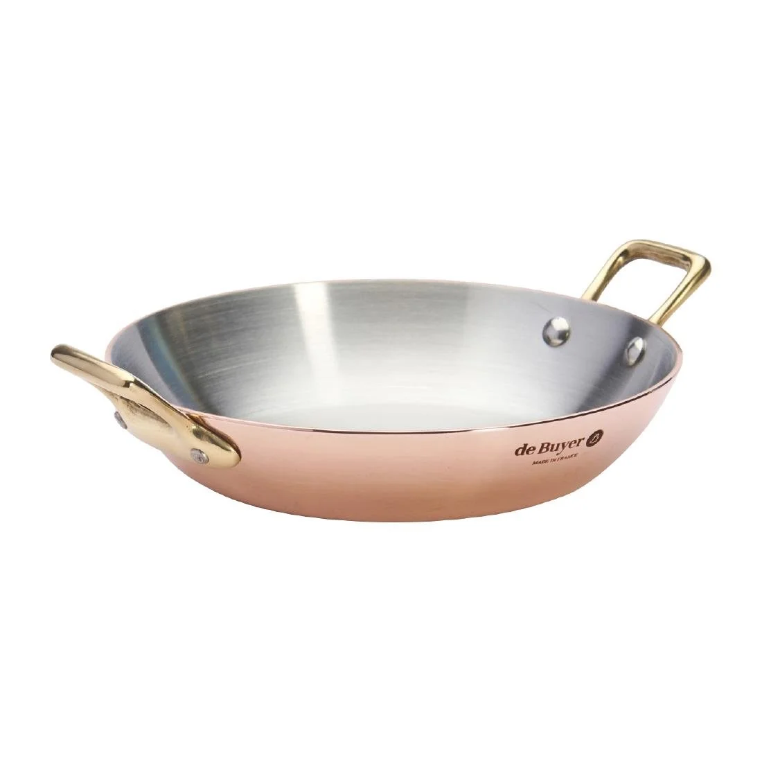 De Buyer Inocuivre Round Dish with Brass Handles 16cm - Image 1