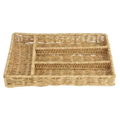 Olympia Polywicker Cutlery Organiser Light Brown 340x250mm