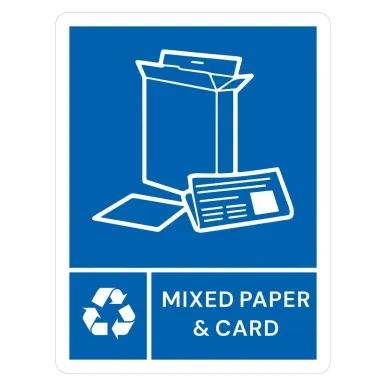 Jantex Slim Bin Label - Mixed Paper & Card