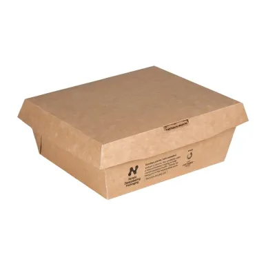 Notpla Clip & Close Food Boxes 1000ml - Kraft (260 Pack)