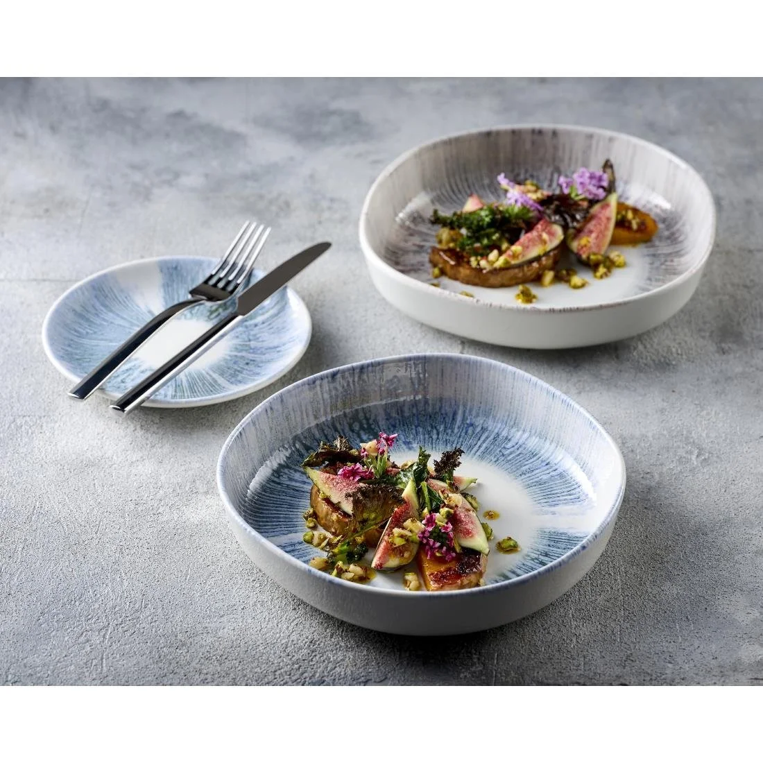 Churchill Lyra Blue Organic Walled Bowls 230mm (6 Pack) - Image 2