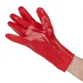 KeepSAFE PVC Coated Gauntlets Red 35cm (12 Pack) - Image 1