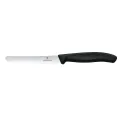 Victorinox Swiss Classic Tomato & Table Knife Wavy Black 22cm ( 2 Pack) - Image 1