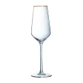 Cristal d'Arques Ultime Gold Band Flutes 170ml (8 Pack) - Image 1