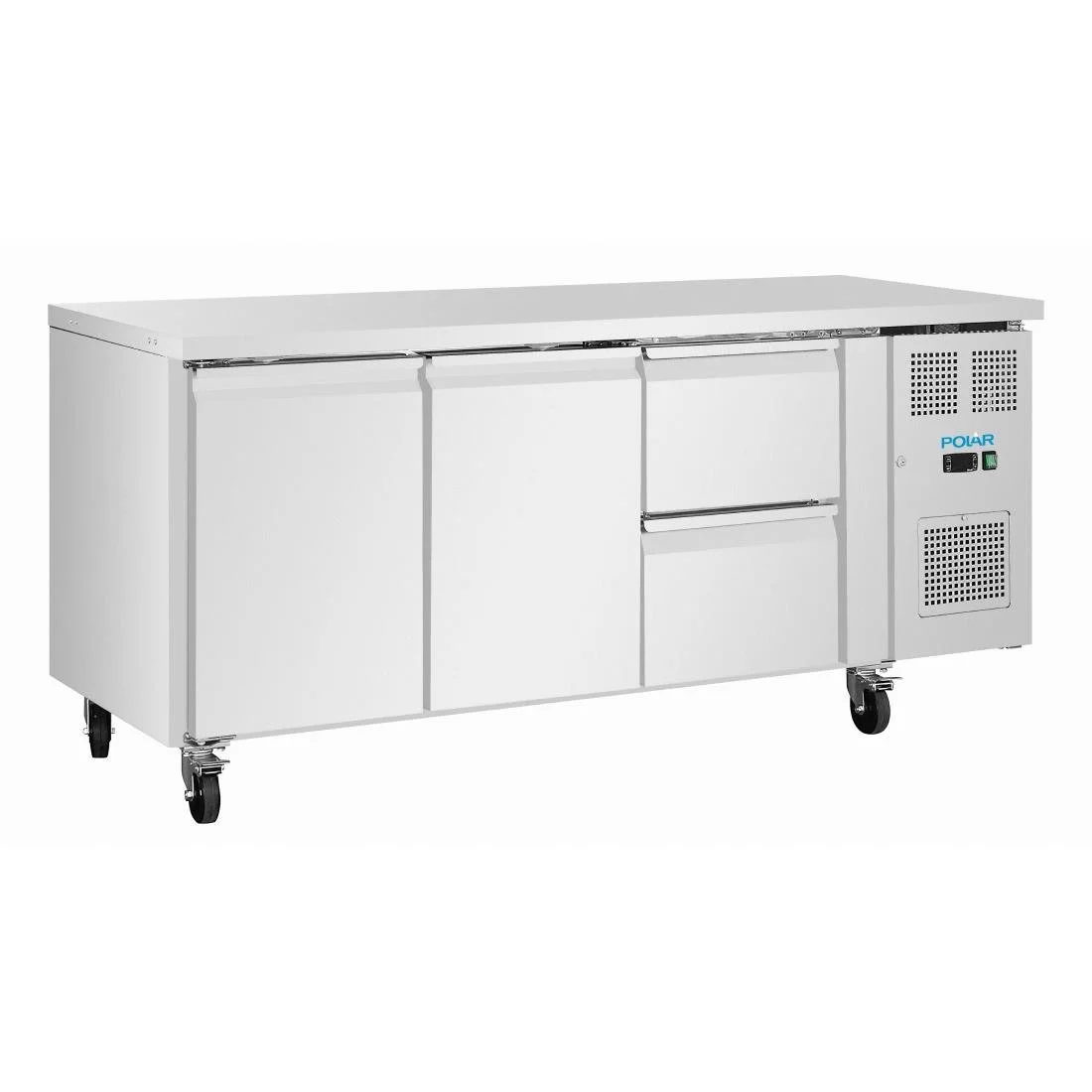 Polar U-Series 2 Door & 2 Drawer Counter Fridge 242Ltr - Image 1