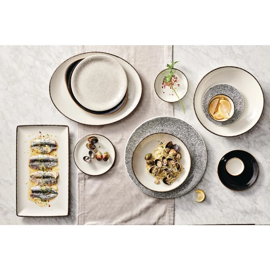 Steelite Charcoal Dapple Oval Coupe Plates 202mm (24 Pack) - Image 4