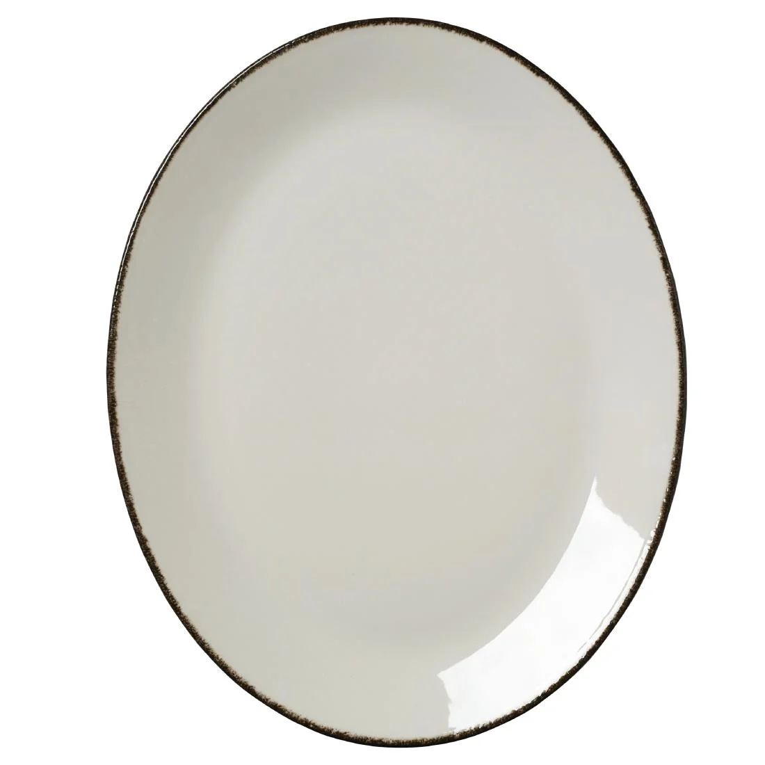 Steelite Charcoal Dapple Oval Coupe Plates 342mm (12 Pack) - Image 1