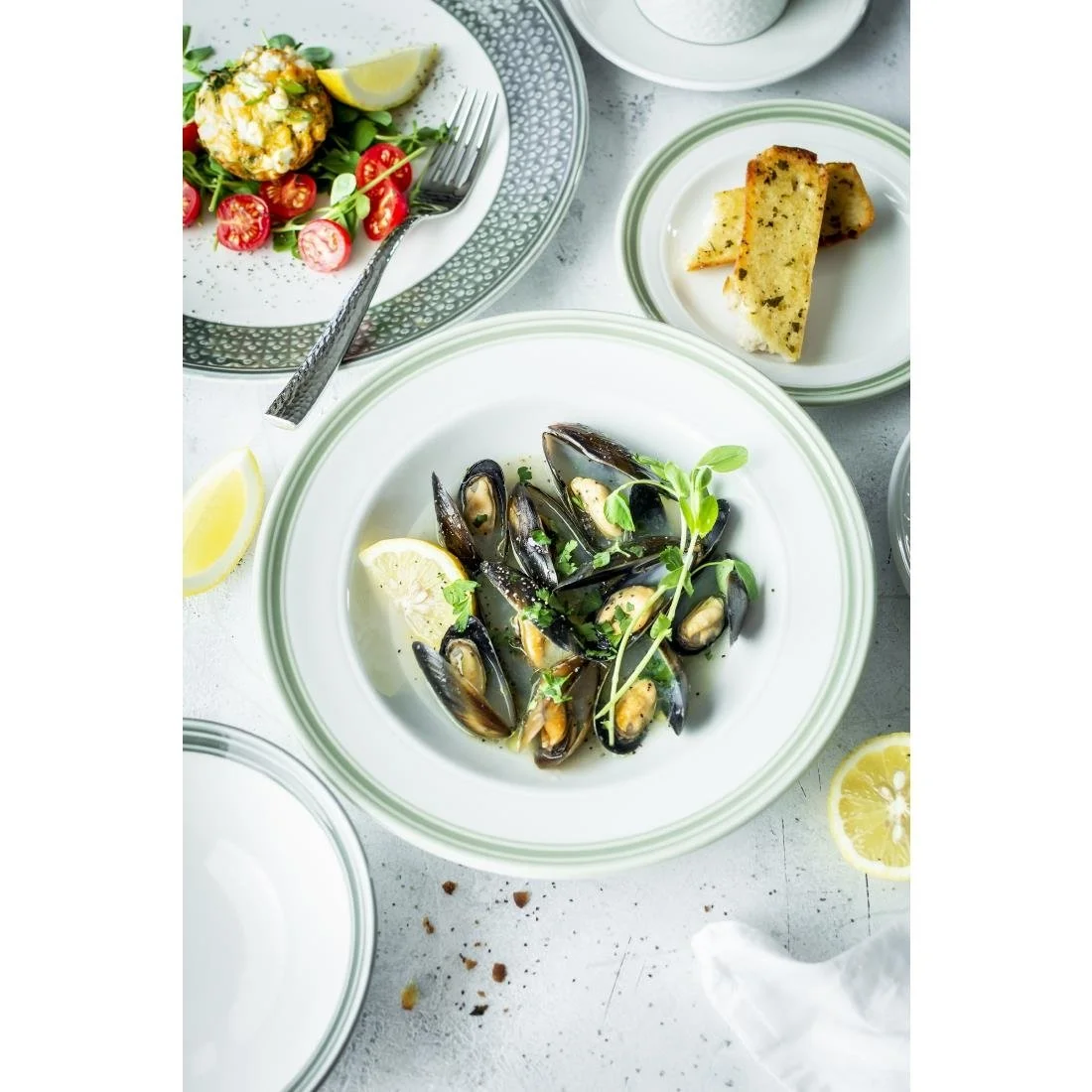 Steelite Bead Sage Pasta Plates 240mm (12 Pack) - Image 2