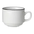 Steelite Bead Black Band Stacking Cups 200ml (12 Pack) - Image 1