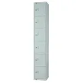 Elite Six Door Manual Combination Locker Locker Grey with Sloping Top