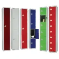 Elite Four Door Manual Combination Locker Locker Blue with Sloping Top