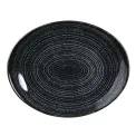 Churchill Studio Prints Homespun Charcoal Black Large Oval Coupe Plate 270 x 299mm
