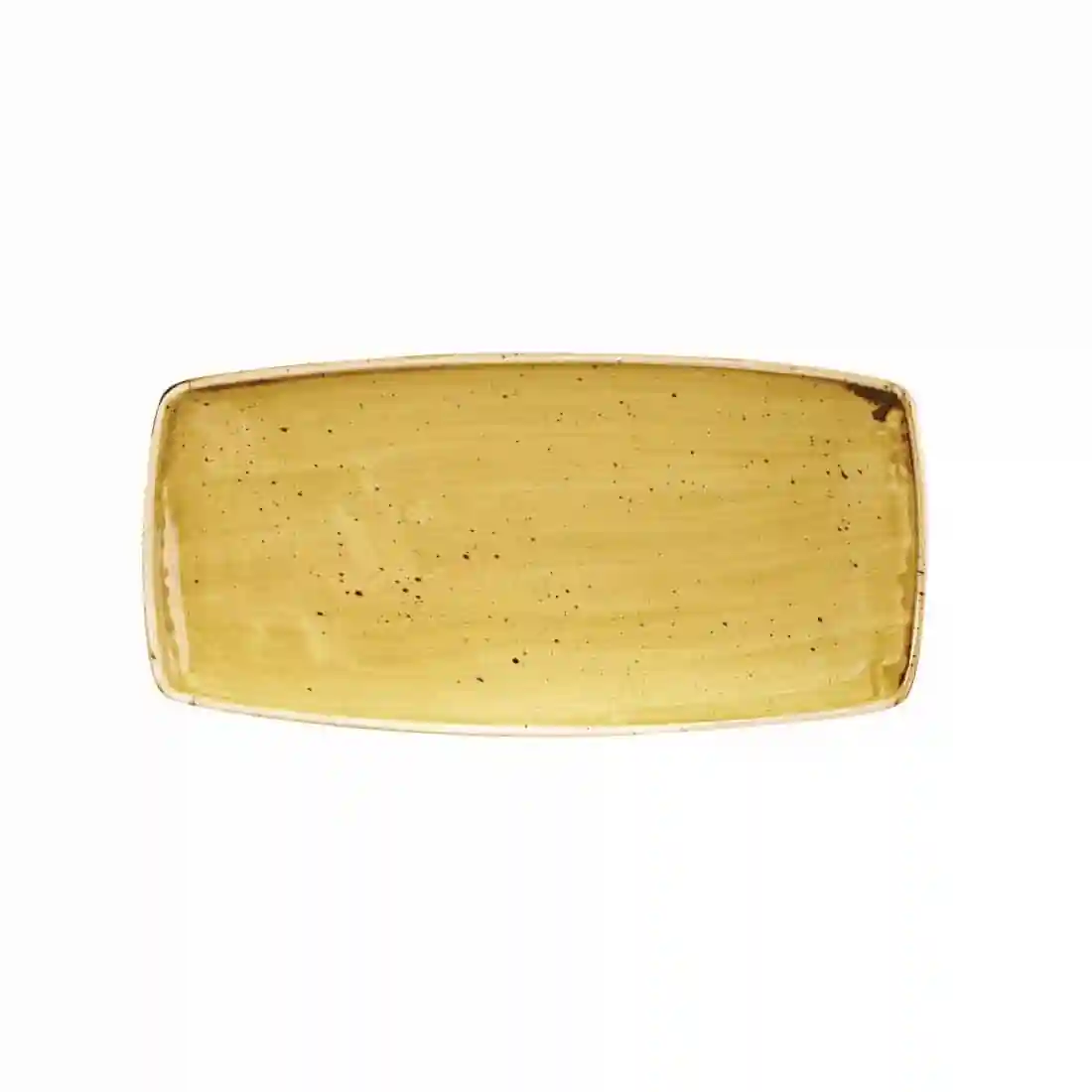 Churchill Stonecast Rectangular Plate Mustard Seed Yellow 295 x 150mm