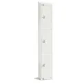 Elite Three Door Manual Combination Locker Locker White with Sloping Top