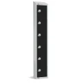 Elite Six Door Camlock Locker with Sloping Top Black