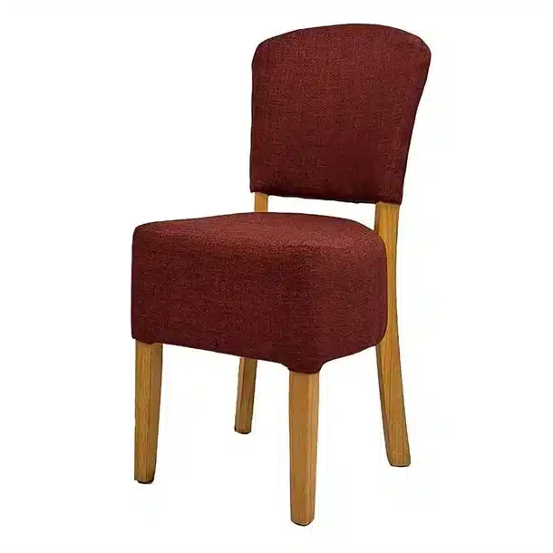 Hanoi Dining Chair In Soft Oak with Shetland Scarlet Seatpad