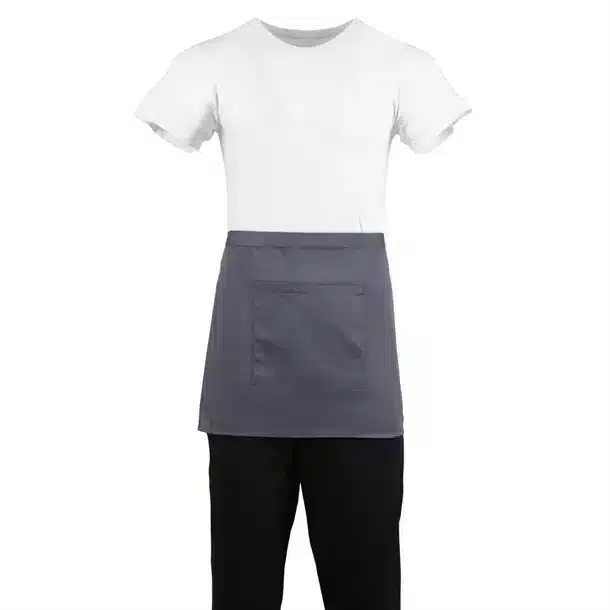 Whites Short Bistro Apron Charcoal
