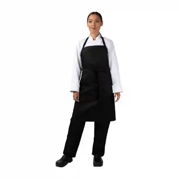 Chef Works Recycled Bib Apron Black - Image 1