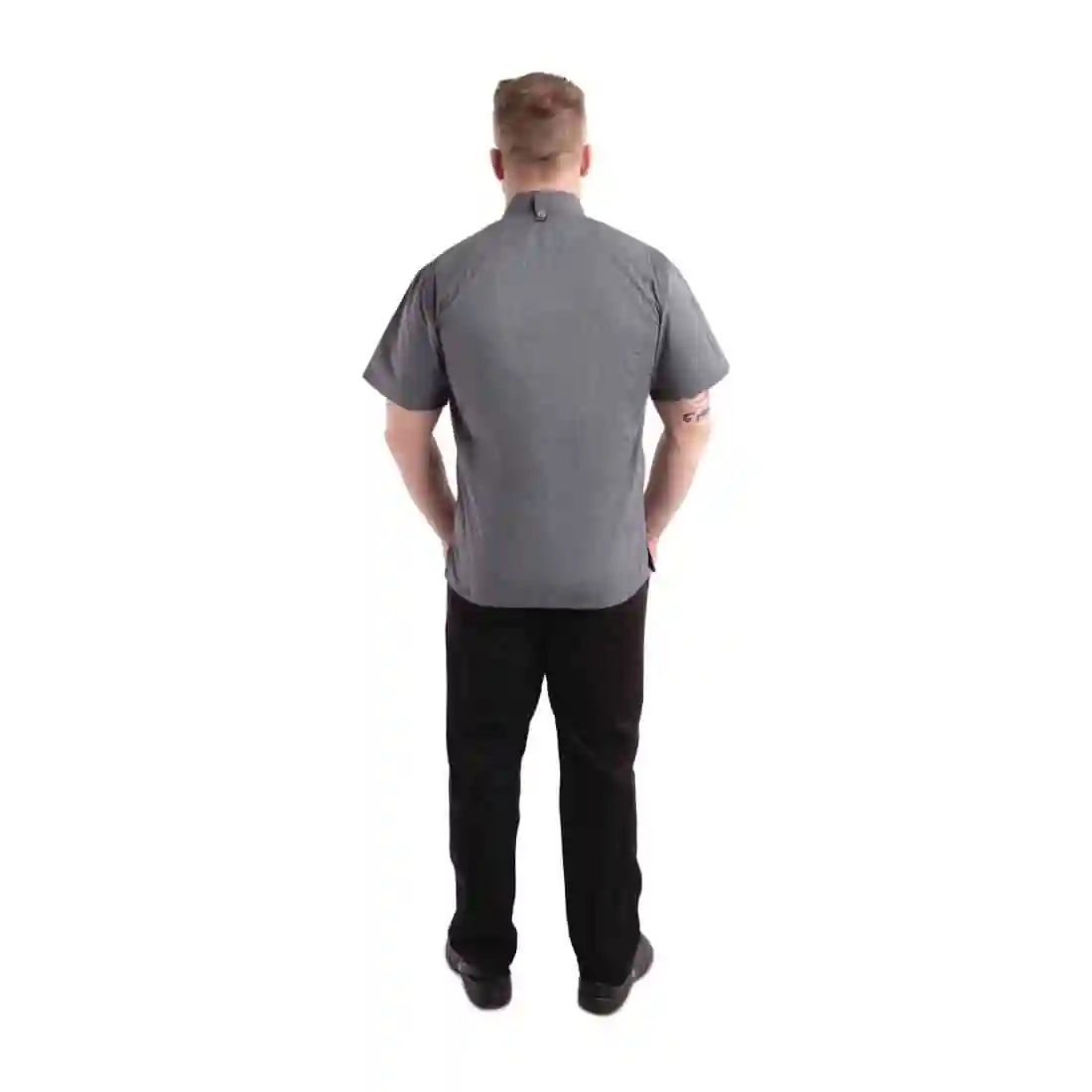 Chef Works Unisex Springfield Lightweight Short Sleeve Zipper Coat Ink Blue - Image 10